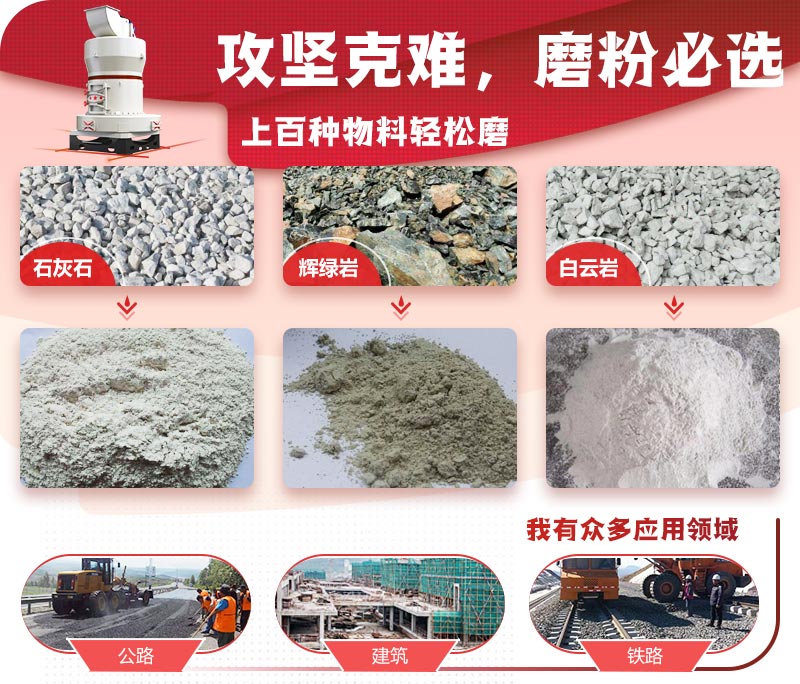 高強(qiáng)磨粉機(jī)應(yīng)用于上百種物料磨粉 高強(qiáng)磨粉機(jī)應(yīng)用于上百種物料磨粉