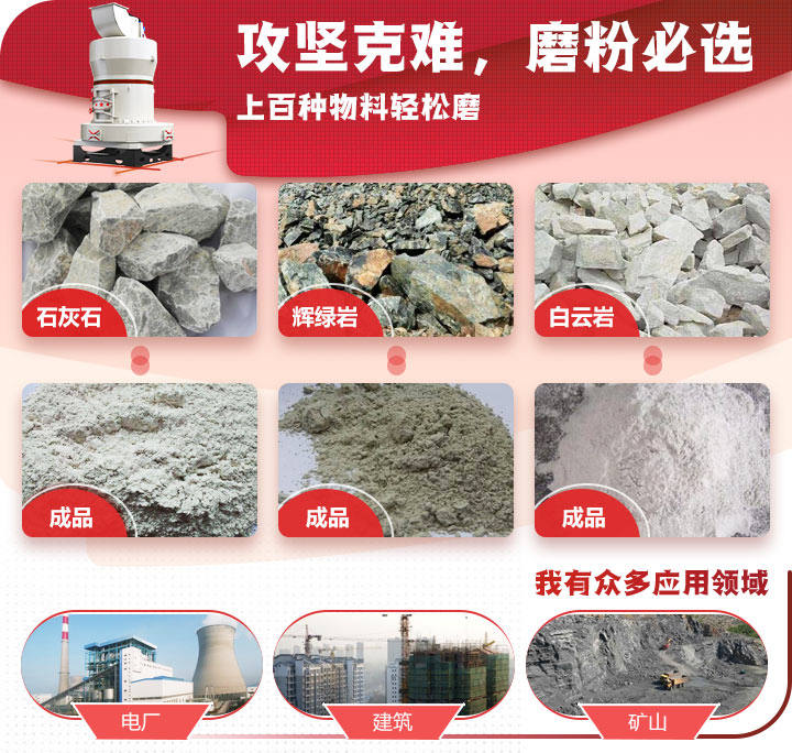 雷蒙磨粉機適用物料 雷蒙磨粉機適用物料